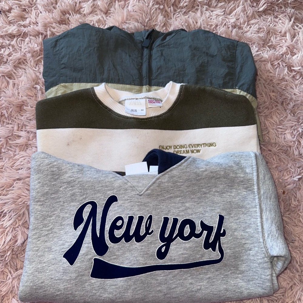 Zara Gray and Olive Crewneck Jacket Set